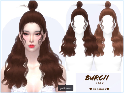  Burch Hair45 colors;Smooth Bone Assignment;Has Morphs;HQ Compatible;[ DL ]—————————Maci Tied To