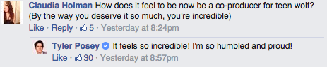 notanotherteenwolfpodcast: Some highlights from Posey’s Q&amp;A on facebook.