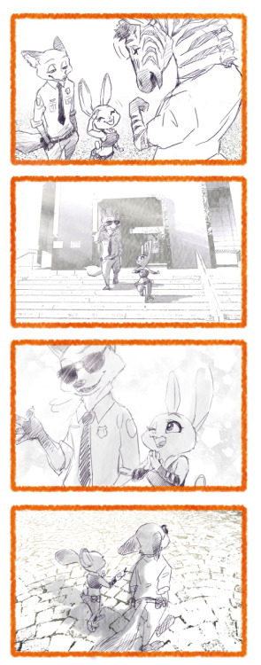 bluelightenterprises:Monmokamoko did a comic.  Judy and Nick wandering around town.SourceIt was at t