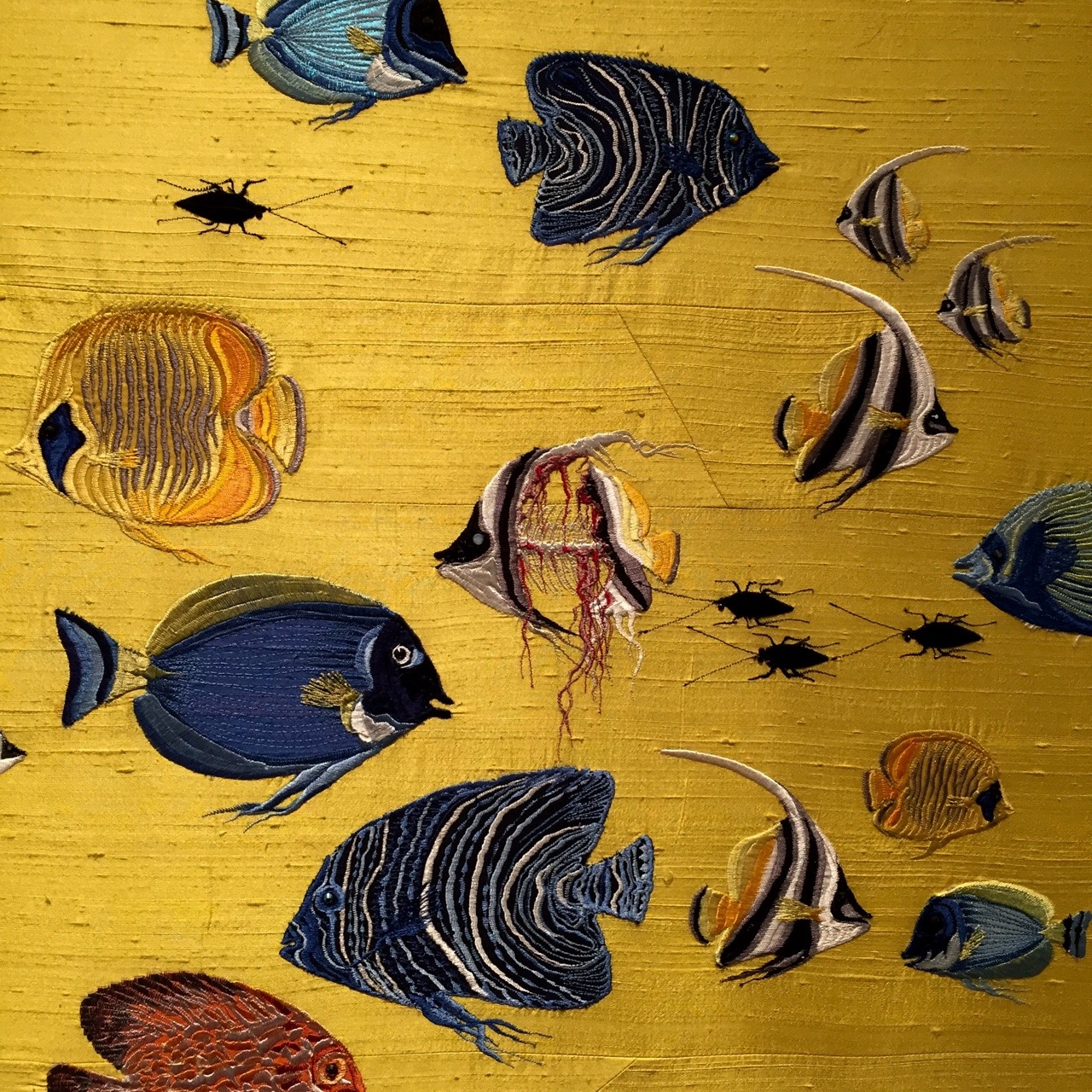 letmypeopleshow:  Angelo Filomeno’s Embroidered Paintings Conjure an Undersea Kingdom