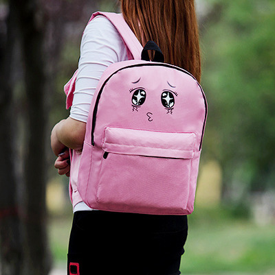 niseu:Cute Expression Canvas BackpackDiscount Code : Joanna15 (15% off)