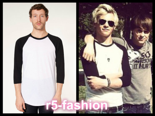 r5-fashion: &frac34; Sleeve Raglan Shirt in white/black (EXACT) - American Apparel - $28.00 