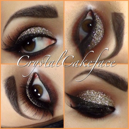 NYE Makeup✨ Couldn&rsquo;t decide on silver or gold, so I did both #makeup#motd#eotd#eyemakeup#m