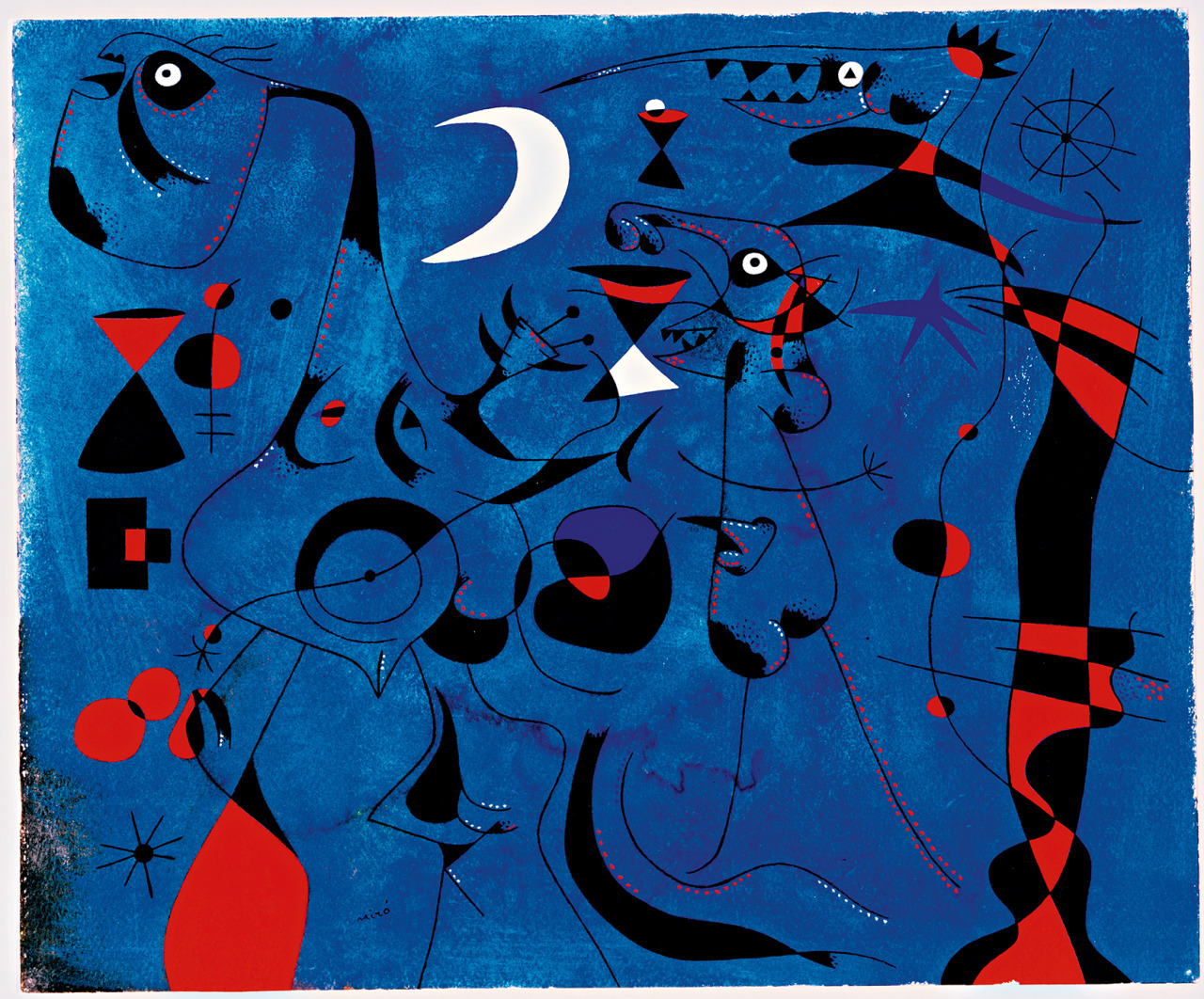 ilovetocollectart:  Joan Miró - Figures at Night Guided by the Phosphorescent Tracks