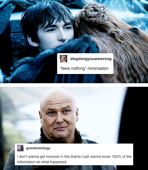lady-feral: intoasylum: game of thrones [part 2] | text posts Is it possible that I am somehow both Arya and Brienne at any given moment? 