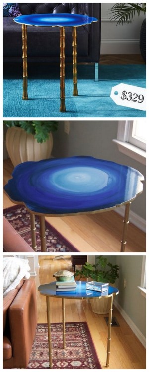 DIY Agate TableThe look of this faux finished Agate Table is made with MDF (medium density fiberboar