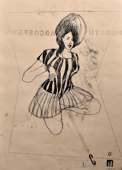 MICHAEL LENTZ, NUDE 4766, 50x70cm, black ink monotype on 110g brown paper, MAY 2018
