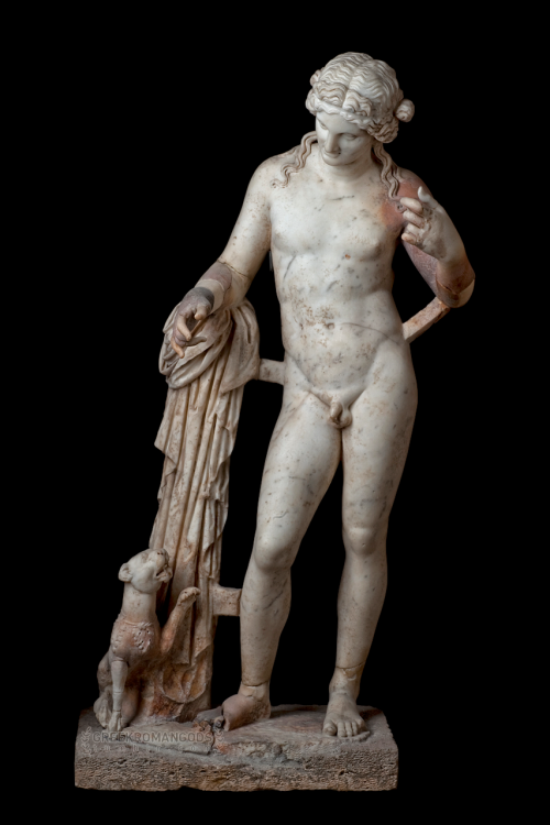 greekromangods:Dionysos with a Panther41–54 ADMarbleMuseo Archeologico dei Campi Flegrei** Vis