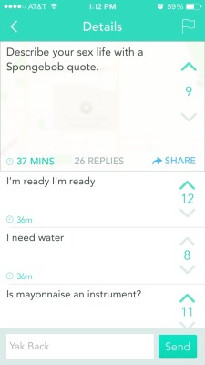 sarahsnotinteresting:BEST YAK/REPLIES MY