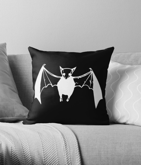 lolavalolaart:  Batty the Bat on redbubble home decor, stationery, bags and stuff.