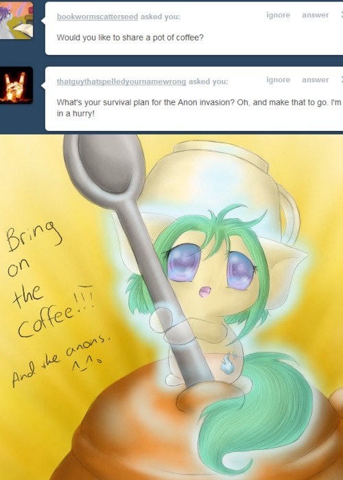 spectralpony:  Booky, We’ll need lots more coffee *nod nod nod*  D'aww &lt;3