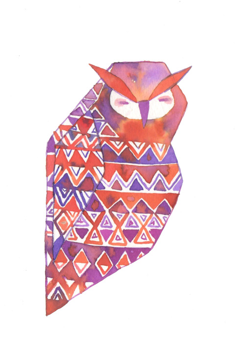 pinwheelbunny:  All of my owl paintings together~ I think I’ll make some into prints. 