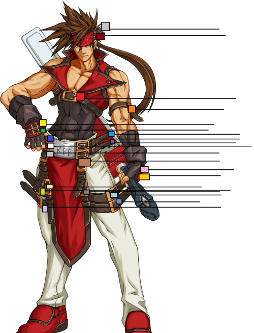 fuckdad: baohova: Sol Badguy wears 20 belts and frankly that’s dedication to the fighting game