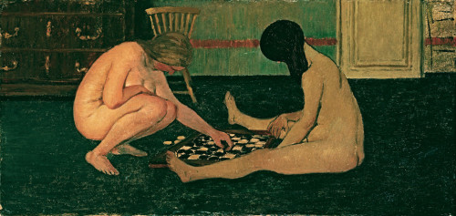 Félix Vallotton  -  Naked Women Playing Checkers,  ca. 1897 French, 1865-1925 Oil on board