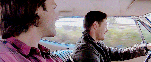 samwinchesterblog: Sam + laughing with Dean (requested by @kriscoko)
