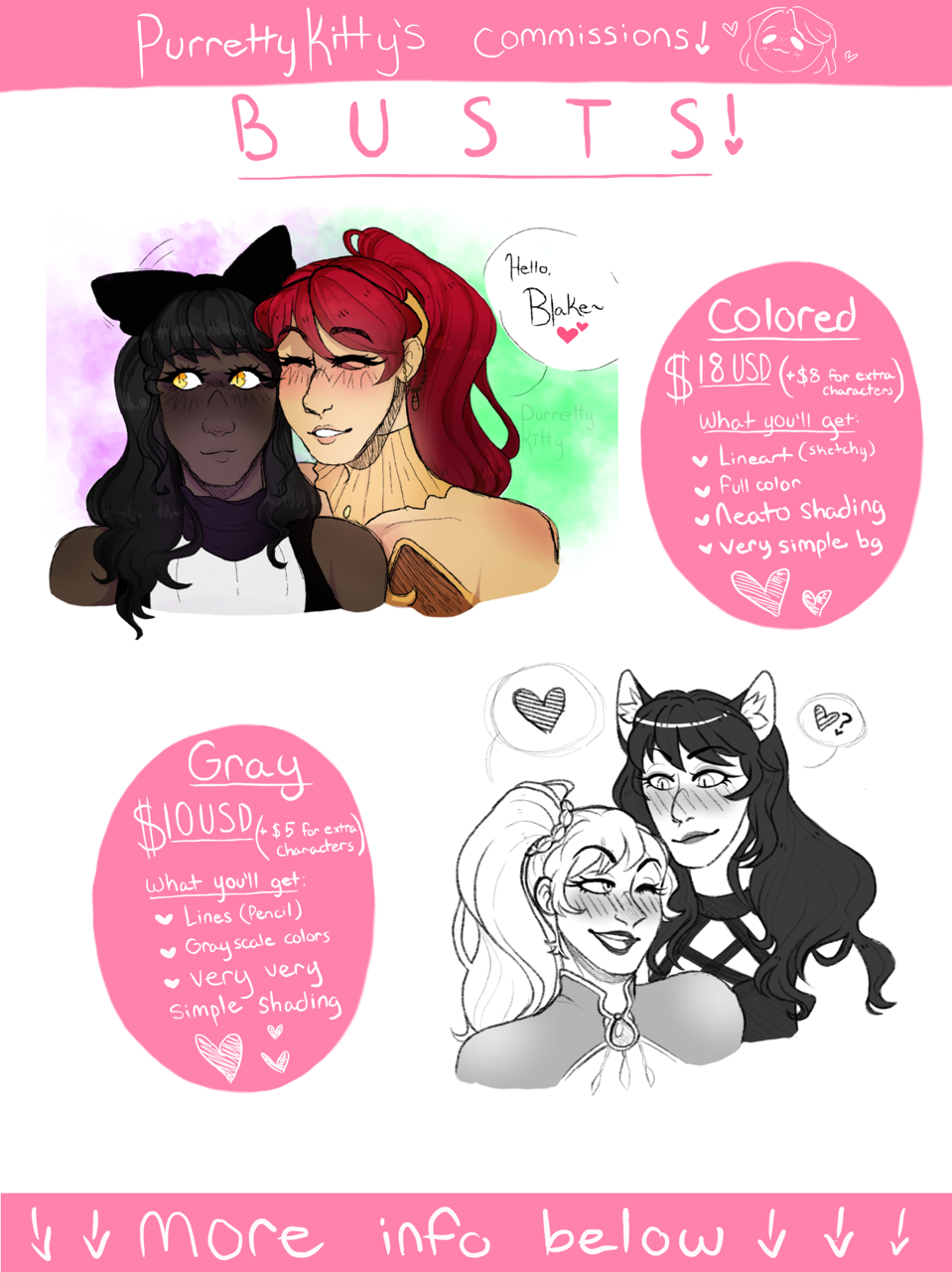 purrettykitty: hihi im doing bust commissions!! PM me if interested, if not please