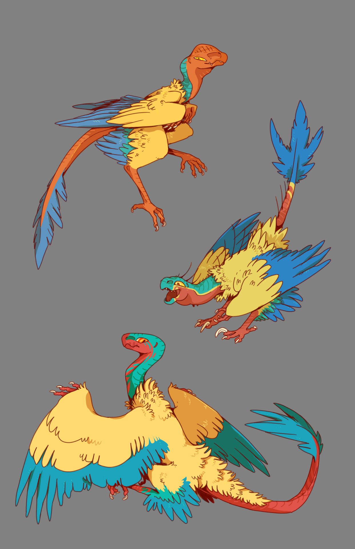 corycat90:  the Archen and Archeops variations I did for that PKMN variation Zine