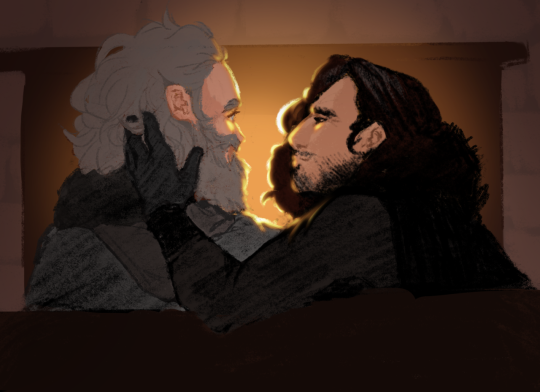 corvusconstellation: Older jonmund commissioned by @tormvnd!!  Thank u sm!! This was such a sweet prompt ;v;  