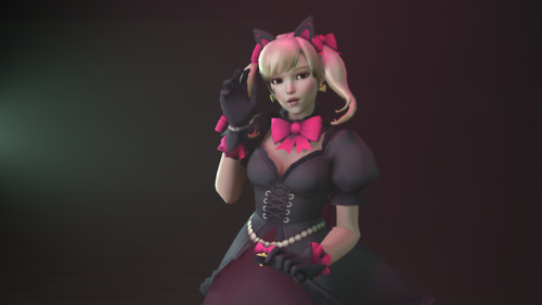 yhasgodleftus:  A quick cat dva warm up render :) will be getting started on those requests
