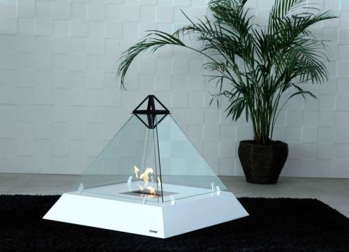  STYLISH PYRAMID SHAPED FIREPLACE BY BIOKAMINO 