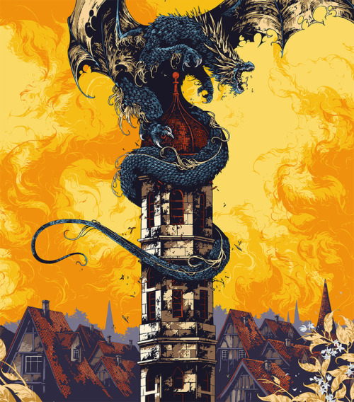 Part of the cover illustration for The Priory of the Orange Tree by Samantha Shannon and Bloomsbury 