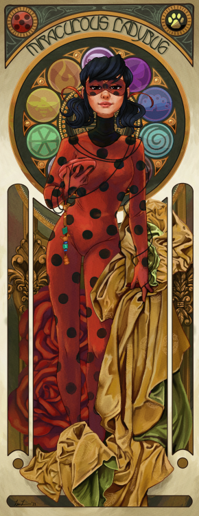 zz-arts:Based on Mucha’s Moet &amp; Chandon, I dove head first into this without knowing i