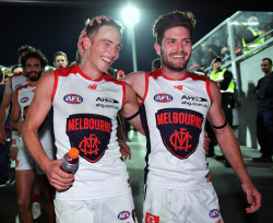 roscoe66: Bernie Vince and Tomas Bugg of the Melbourne Demons   