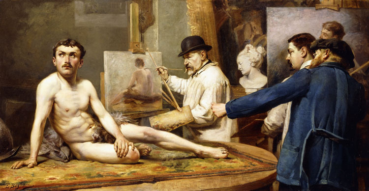 vintagemen1800s1900s:     Devant le Peintre,  Enrico BOGLIANI (1848-1921)  