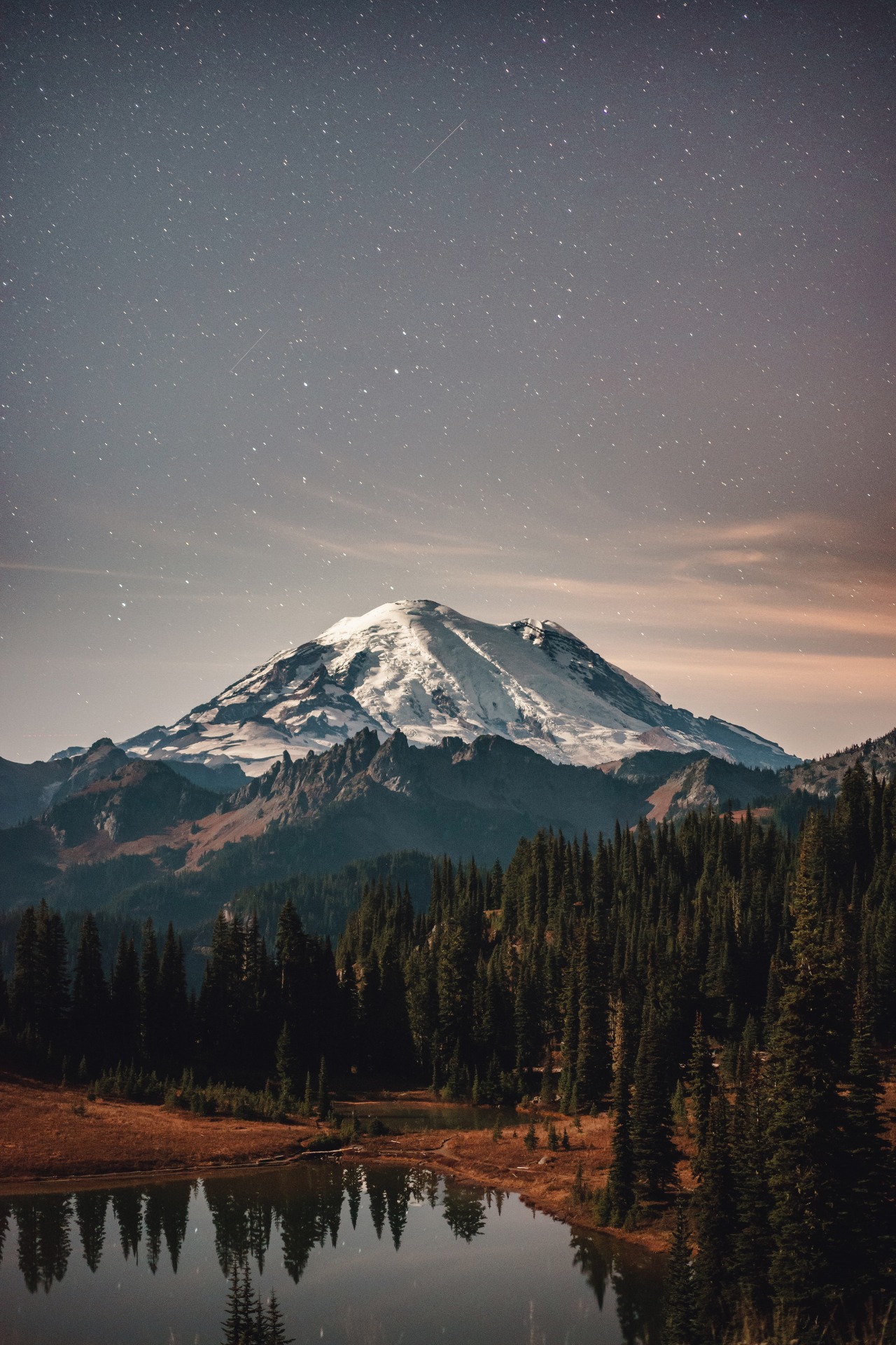 alecsgrg:  Mount Rainier under the Moonlight | ( by Bryan Buchanan ) 