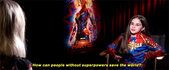 captainpoe:  Brie Larson being interviewed by a superfan of Captain Marvel.
