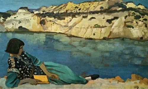 books0977:The Blue Pool (1911). Augustus Edwin John (Welsh, 1878-1961). Oil on panel. Aberdeen Art G