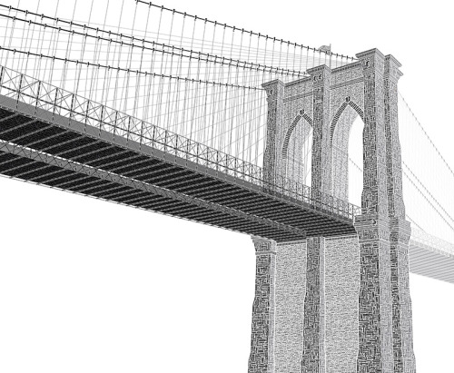 graphicinspire: Typographic Brooklyn Bridge Cameron Moll recently announced a new Kickstar