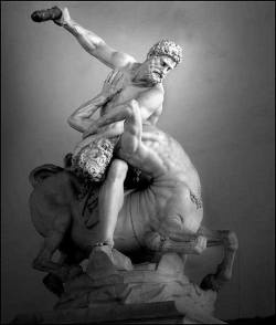 enchantemoimerlin:    Hercules and the Centaur Nessus by Giambologna, Florence Italy (photo by Ricardo Andre Frantz)  