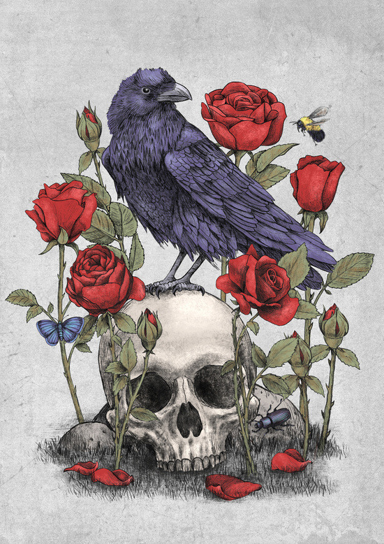 bestof-society6:    ART PRINTS BY TERRY FAN  Memento Mori A Beautiful Death Navajo