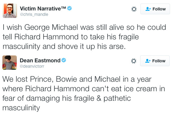 notlostonanadventure: micdotcom: Richard Hammond reached a new level of fragile masculinity