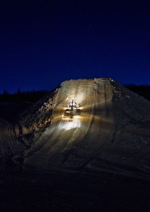 xgames:  Night vision – grooming the Big Air landing for X Games Aspen! - Buttermilk Mountain 