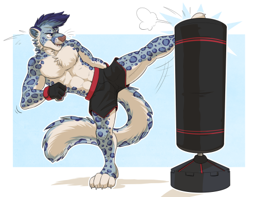 An MMA training-themed commission for Dusky Snep! :D My Patreon has posts showing the process of thi