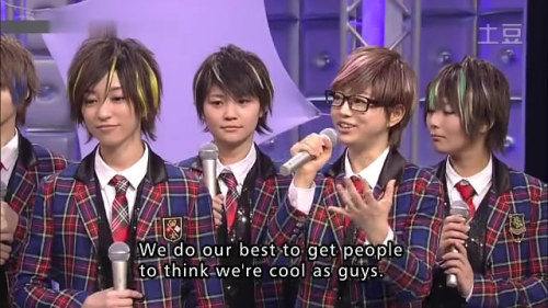 faisdm:  teastars:  ninjyaboy:  So basically Fudanjuku is a group that satisfy the needs of girls.  AND! So many of their songs are encouraging. ; w; They’re a fun group!  Also they are gigantic nerds omfg Momo shut up no you guys are not cool at