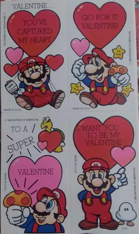 Various officially licensed 1989 Mario valentines.Main Blog | Twitter | Patreon | Source: twitter.co