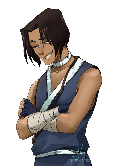 theartisticapparition:Sokka too powerful with his hair down <3