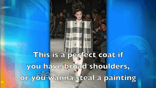 neednothavehappenedtobetrue: thatfunnyblog: Ellen with the latest insight on Fashion Week’s tr