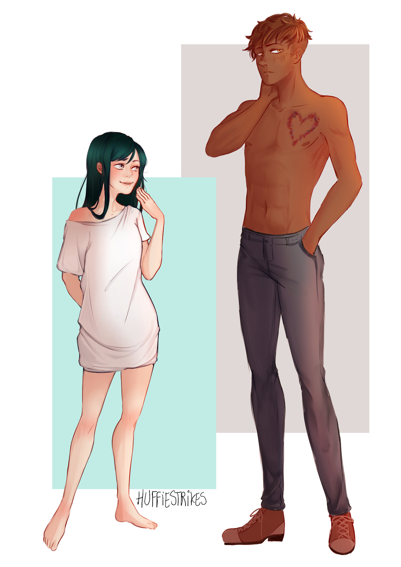 Commission finished!!! They are Victoria ( @theyugiohtrashcan ‘s oc ) and Kush