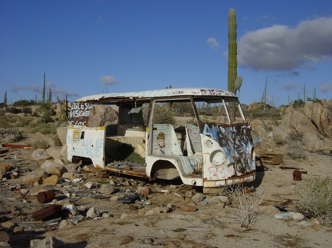 destroyed-and-abandoned:  Volkswagen Van in the Valle de los Cirios, Mexico by Michael