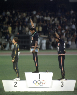 civilrightshaiku:  it was the onlytime black athletes stood for acause and the world saw —Tommie Smith, Mexico 1968 Olympic podium protest was ‘divine path’, 2012 
