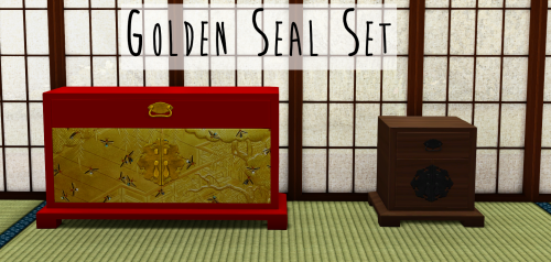 Golden Seal Furniture Set by teanmoonEnd table comes in 6 color variations including wood and lacque