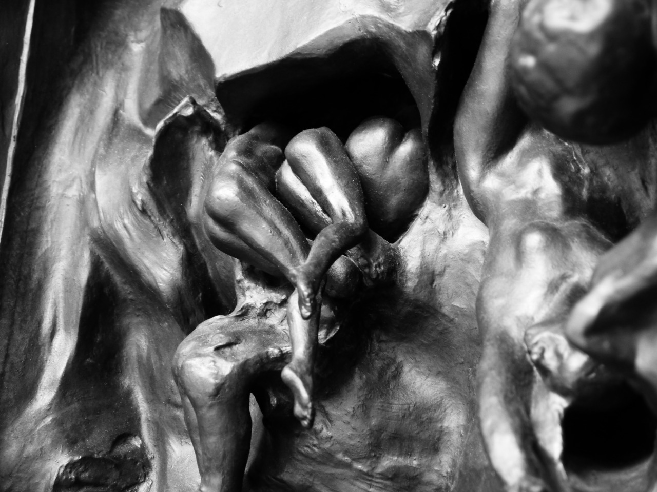 outerground:  Details from The Gates of Hell by Rodin. Bronze doors originally commissioned