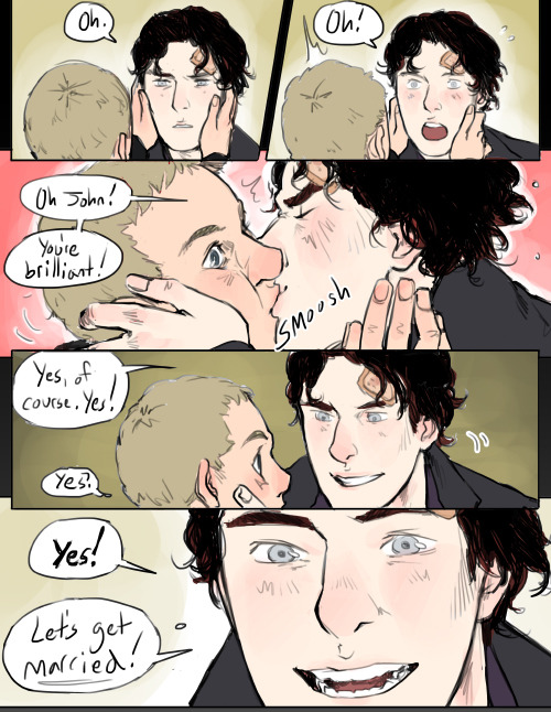 Full res (1 2) 30 Day OTP Challenge: Day 25 (Gazing into each others’ eyes) Day 24 - Day 26 sherlock ugh, your face, so gross