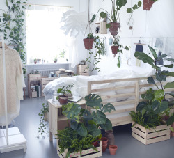 gravityhome:  White plant filled IKEA bedroom   Follow Gravity Home: Blog - Instagram - Pinterest - Bloglovin - Facebook   