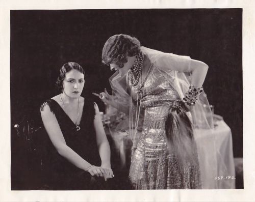 the1920sinpictures:1925 Gloria Swanson (in blonde wig) and Dorothy Cumming in “The Coast of Folly”.