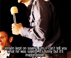jensenacklesmishacollins:  One version: “I don’t want a stick of jerky but I’d